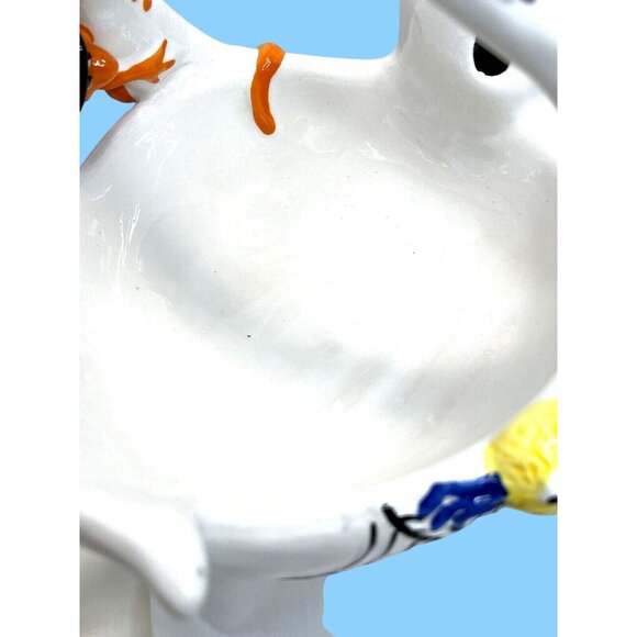 3D Halloween Ghost Ceramic Basket Serving Bowl Candy Dish Spider Web Lizard READ - Picture 6 of 8